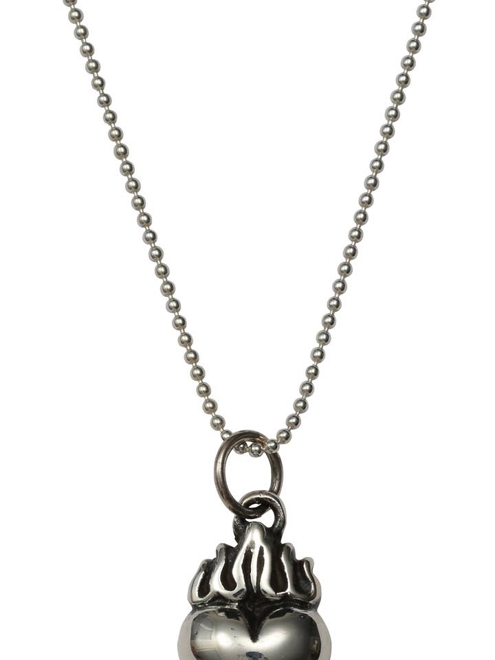 Collar con colgante de plata de ley con forma de corazón sagrado CH para venta al por mayor de Femme Metale