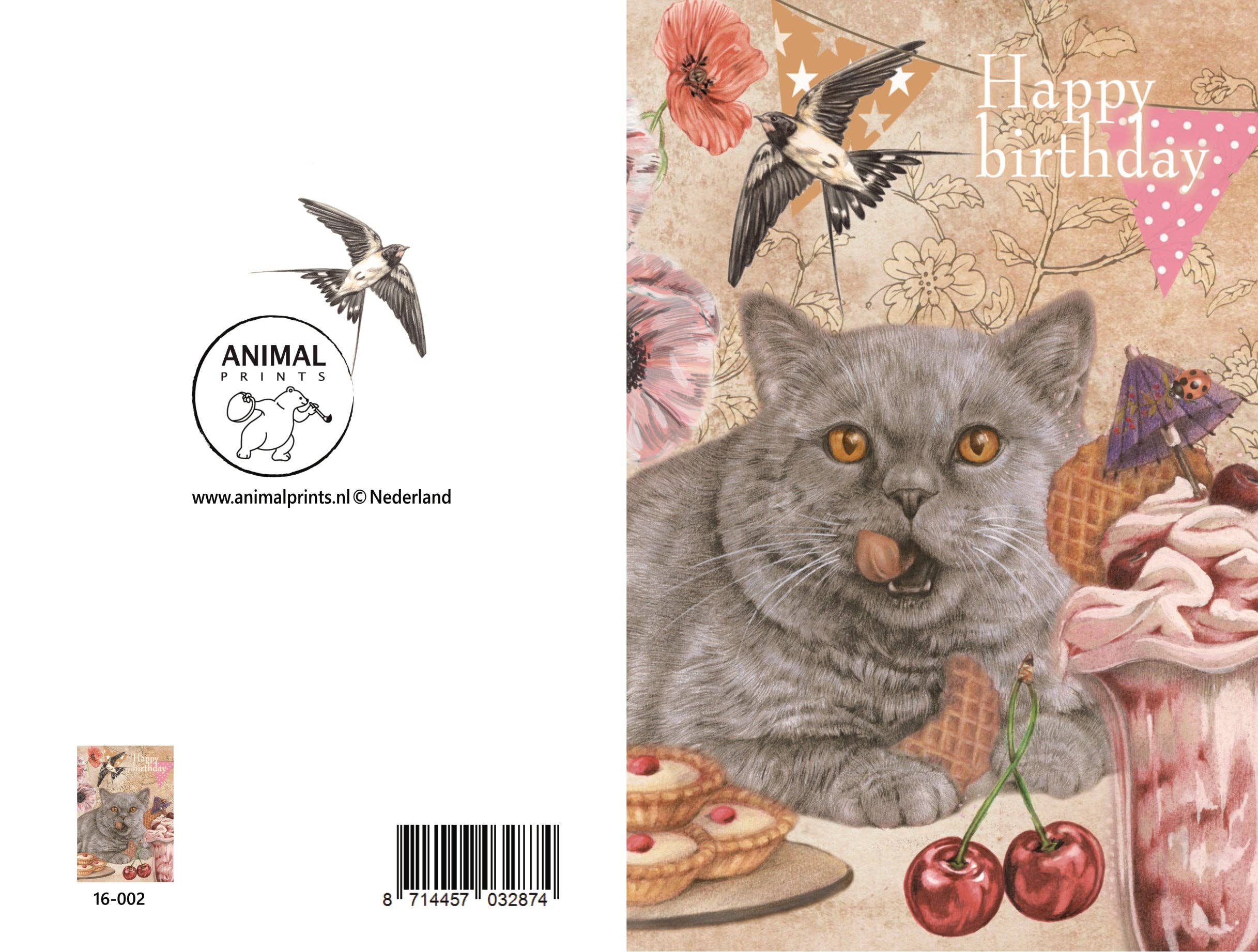 Animal Prints - Wholesale Birthday Card - Standing pop-up card theme - Happy Birthday1