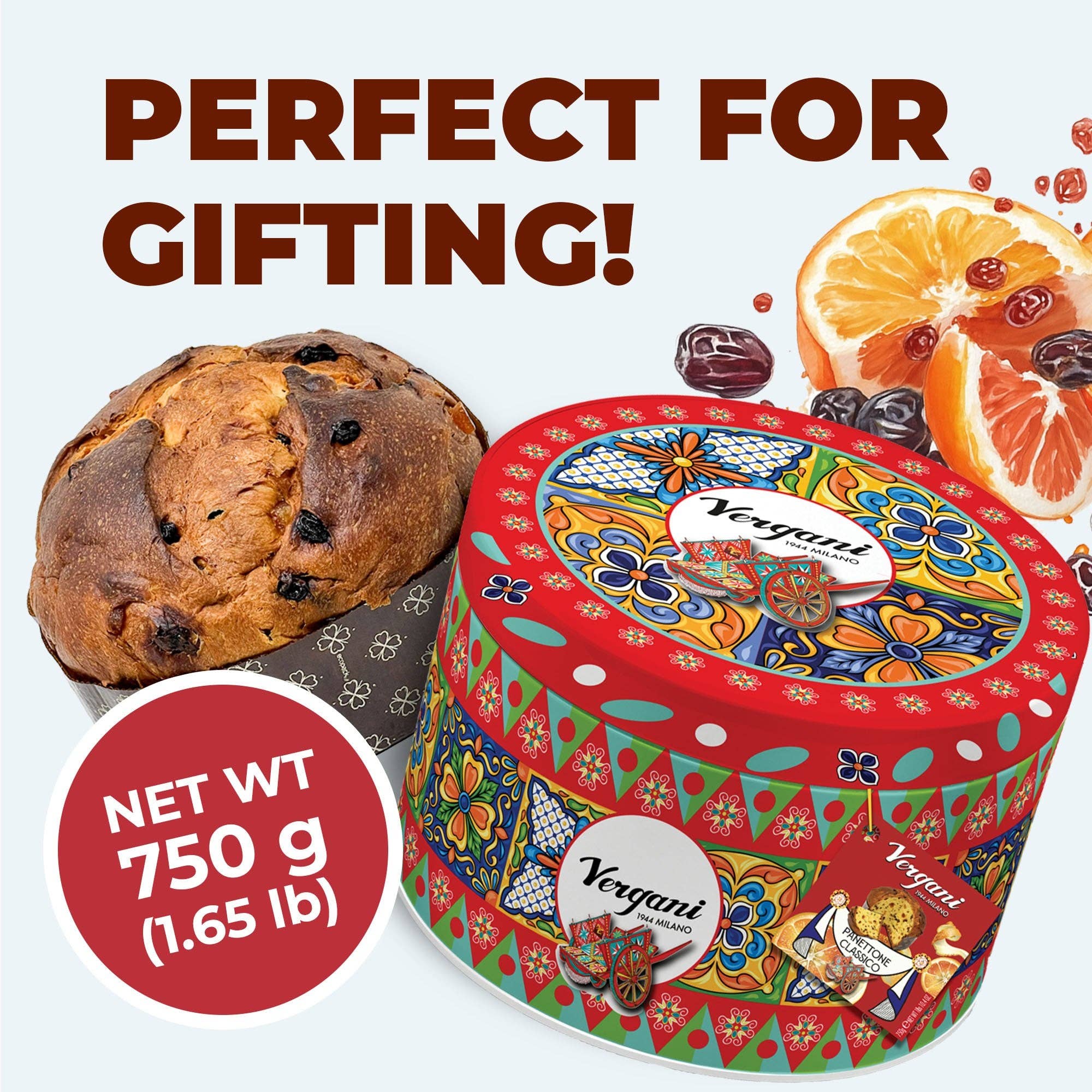 Food To Live - Wholesale Cake - Vergani Classic Milan Panettone -750g (1.65 lb)6