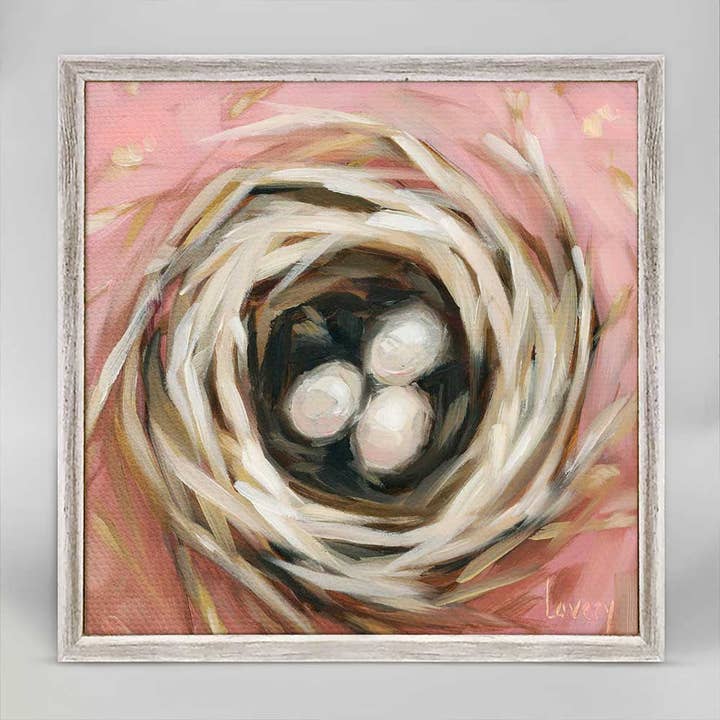 Rosa Nest Mini Inramad Canvas för wholesale av GreenBox Art