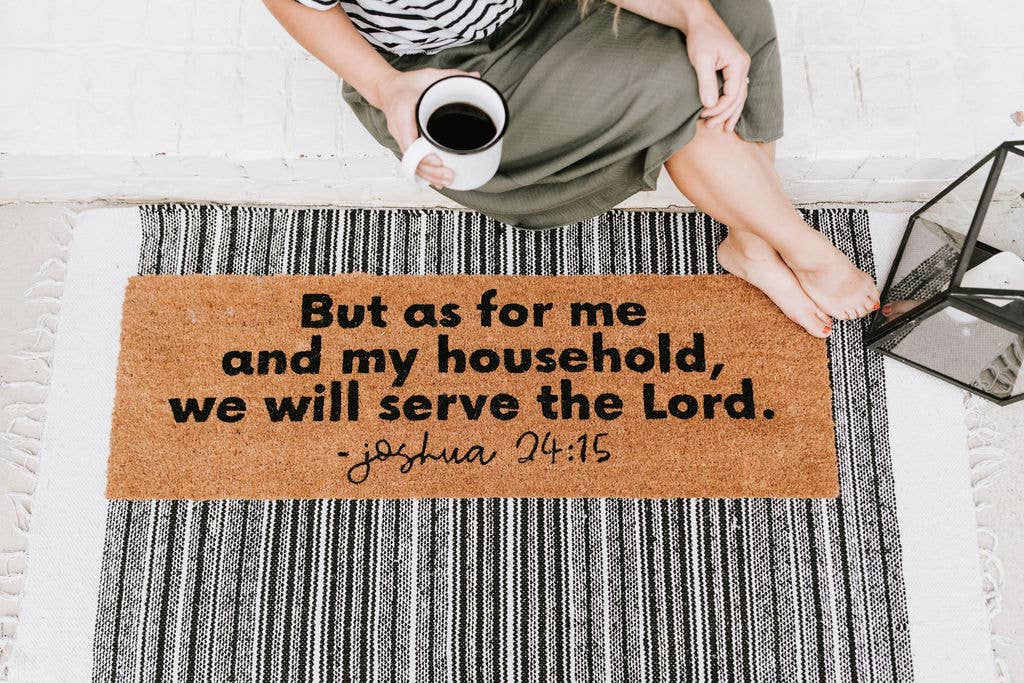 Modern Burlap – wholesale Door mat – XL Doormat - Joshua 24:15 (New Length)6