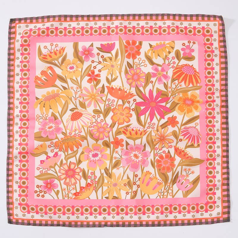 MKS America - Wholesale Bandana - Women's - Floral Bandana Head Wrap Kerchief Square Scarf1