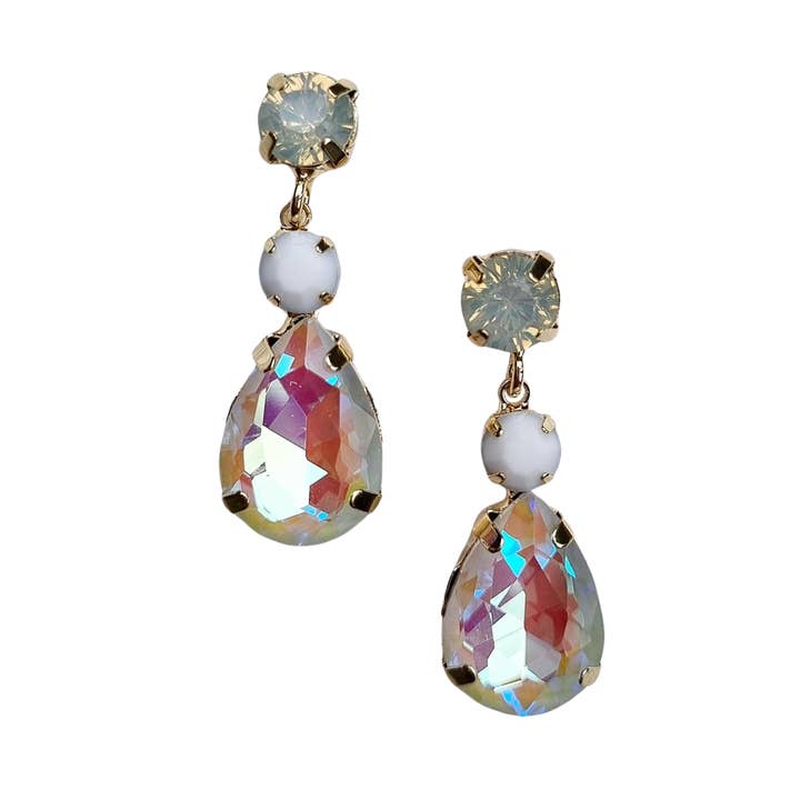 Jenna Gem Earring White for wholesale by ZODA