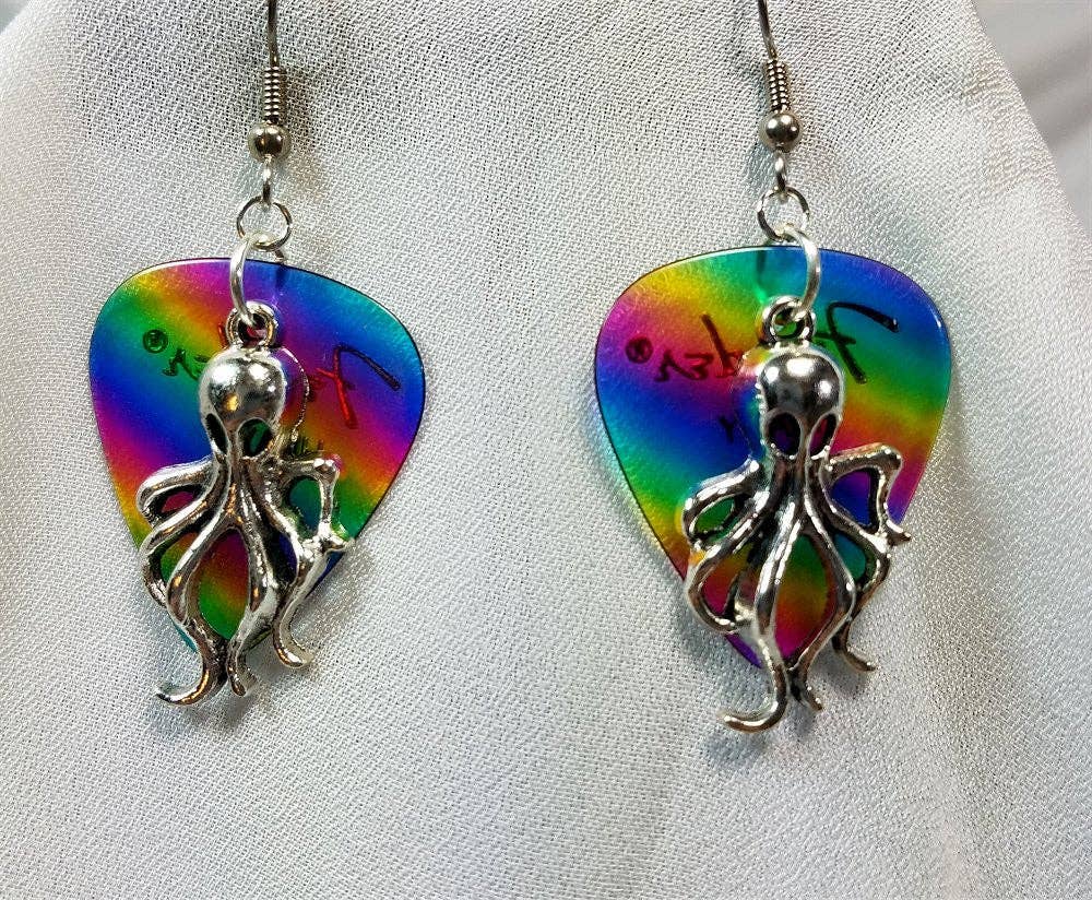 Simply Raevyn - Wholesale Dangle Earrings - Octopus Charm Guitar Pick Earrings31
