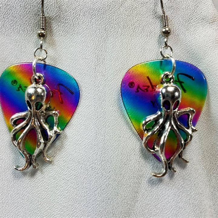 Simply Raevyn - Wholesale Dangle Earrings - Octopus Charm Guitar Pick Earrings31