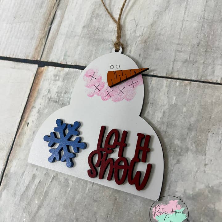 Rustic Home Co LLC - Wholesale DIY Craft Kit - Christmas Ornament snowman let it snow