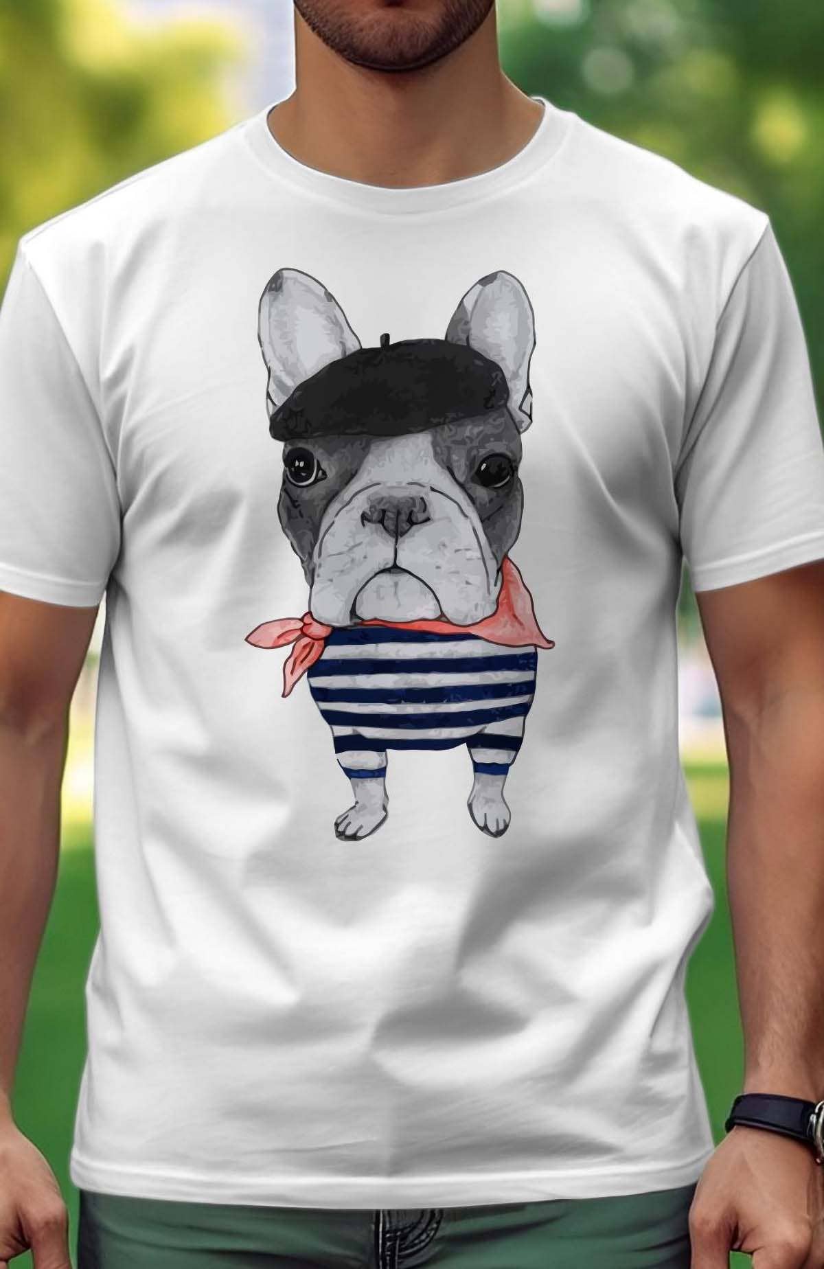 IALD - Wholesale Screen Printed T-Shirt - Men's - Men's T-shirt French Dog1