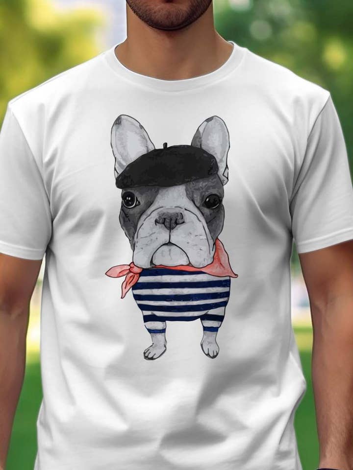 IALD - Wholesale Screen Printed T-Shirt - Men's - Men's T-shirt French Dog1