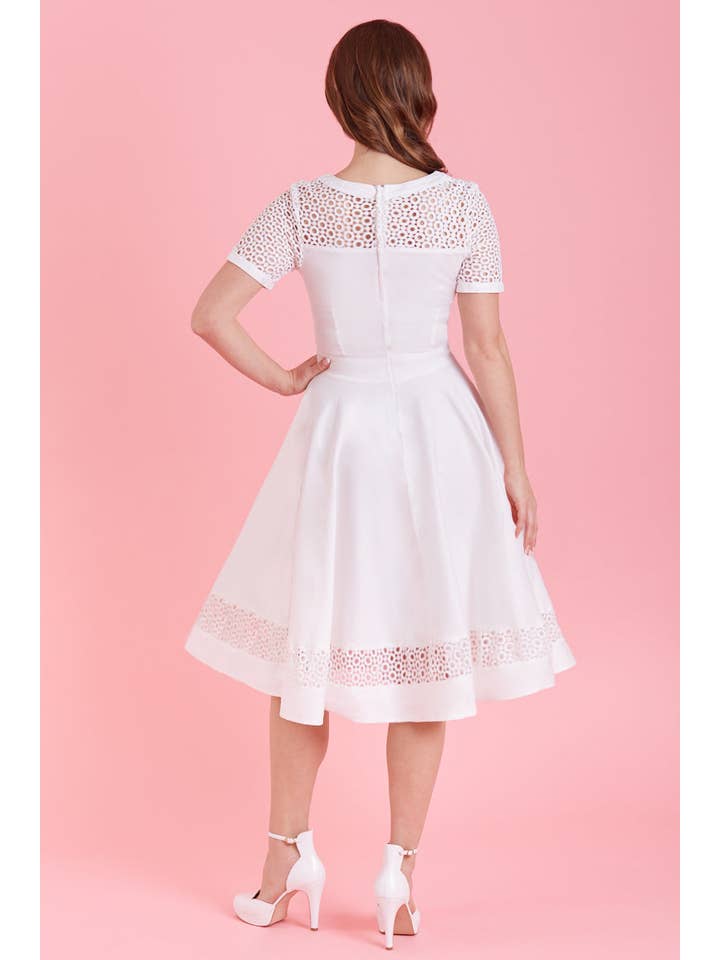 Dolly & Dotty - Wholesale Dress - Women's - Tess Lace Sleeved Dress in White