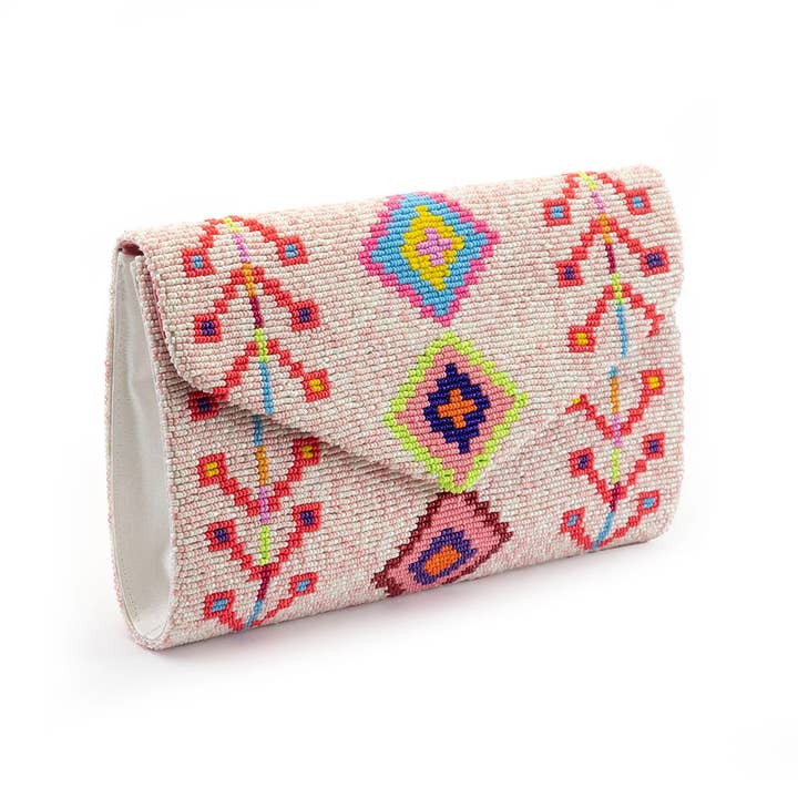 Shastra Home - Wholesale Clutch Bag - Women's - Guptra Tribal Clutch with Handmade Beads & Gold Chain
