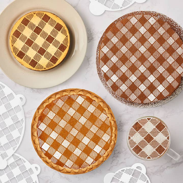 TALISMAN DESIGNS - Vendita all'ingrosso Strumento per decorazione - Set di Stencil per Dolci - Scozzese (Set di 4)