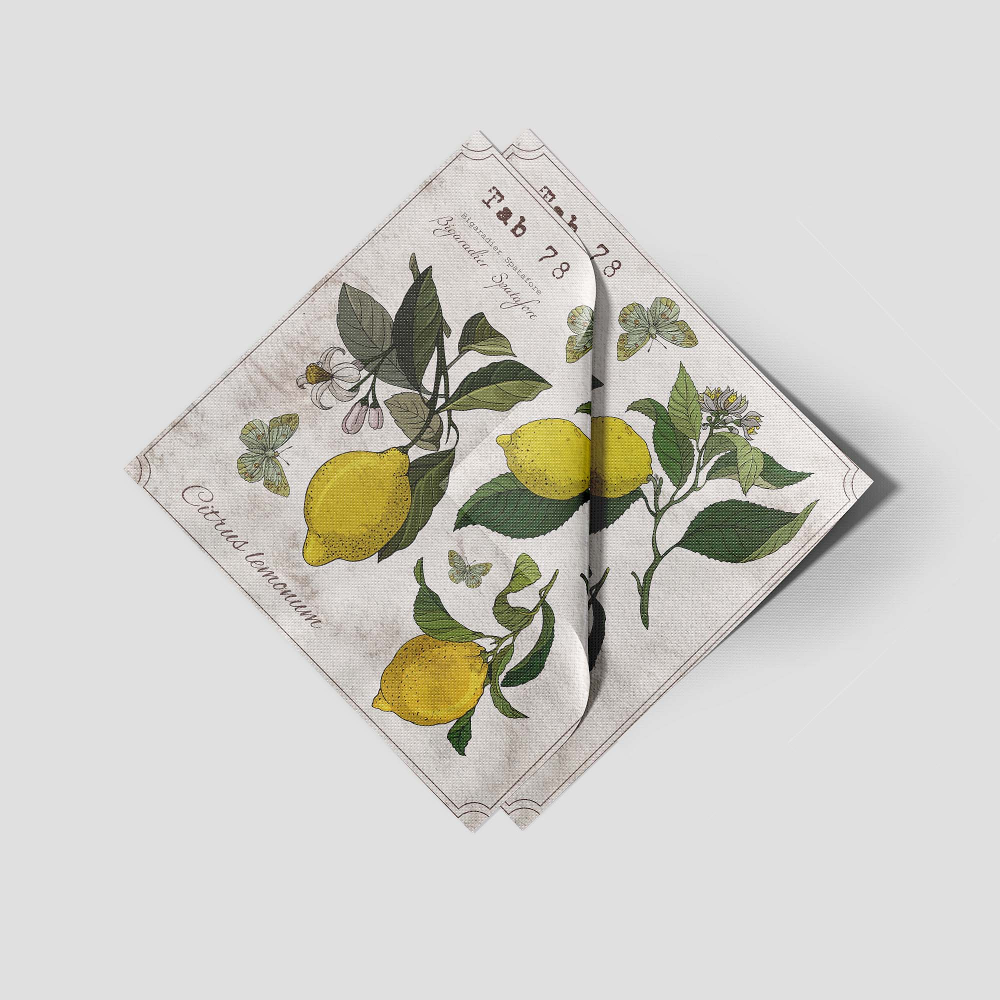 European Excellency - Wholesale Disposable Napkin - Lemon Botany Cocktail Napkins3