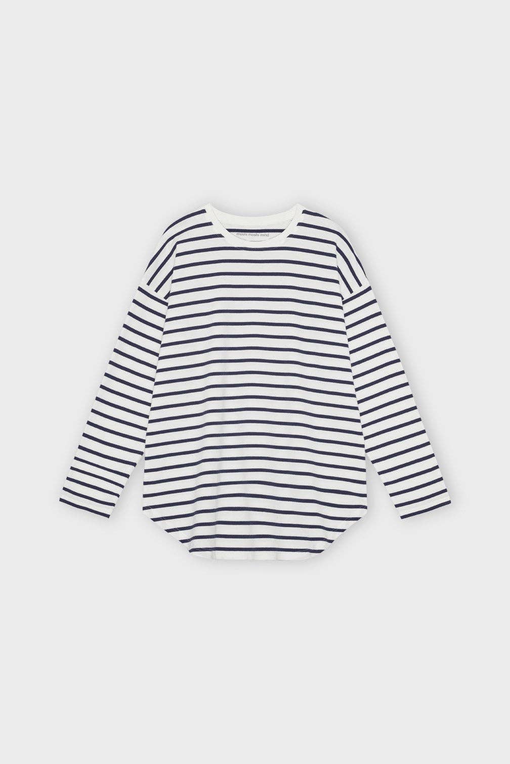 Rayas crudo/azul marino Camiseta de manga larga Dear Sweat con rayas de venta al por mayor en Faire1