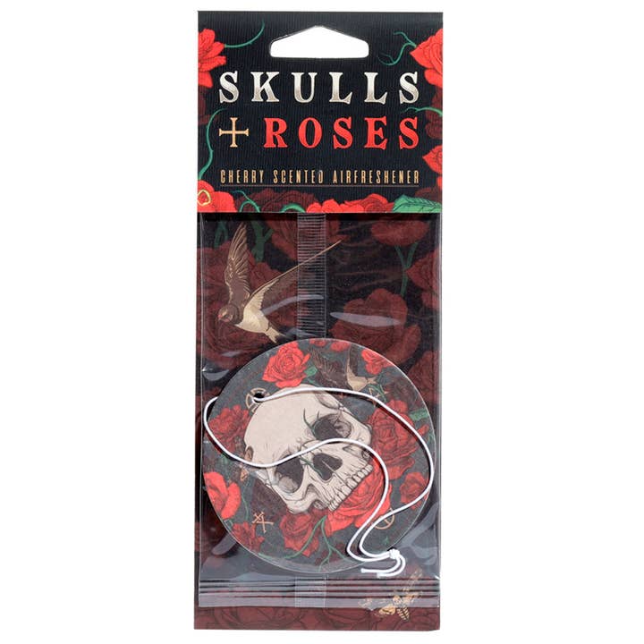 Cherry Skulls and Roses Air Freshener for wholesale by Puckator Ltd