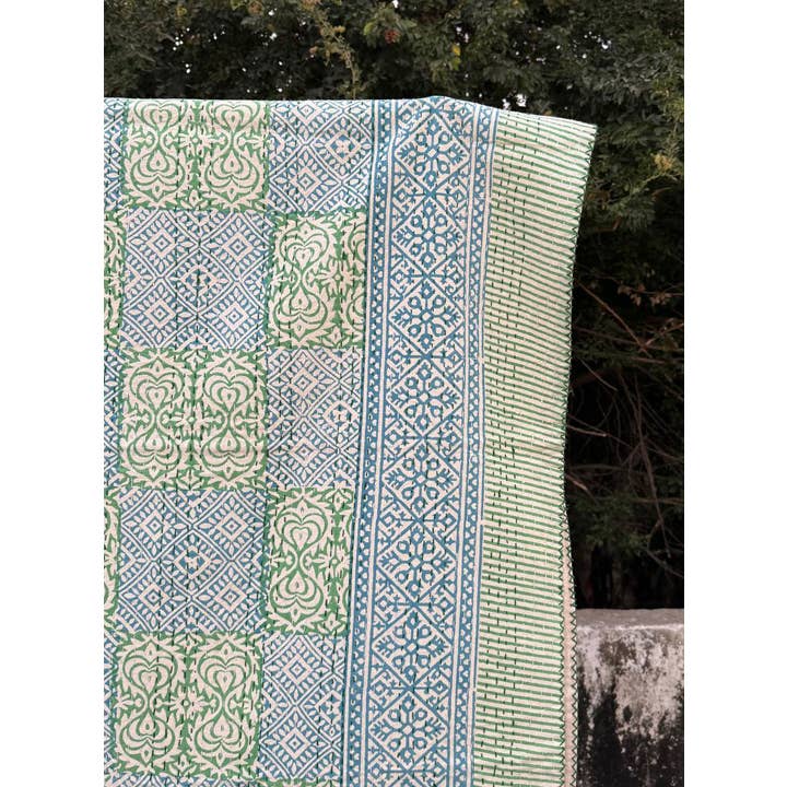 Bhawana Handicrafts - Wholesale Quilt - Indian Cotton Queen Size Kantha Stitch Quilts Curtains Quilt