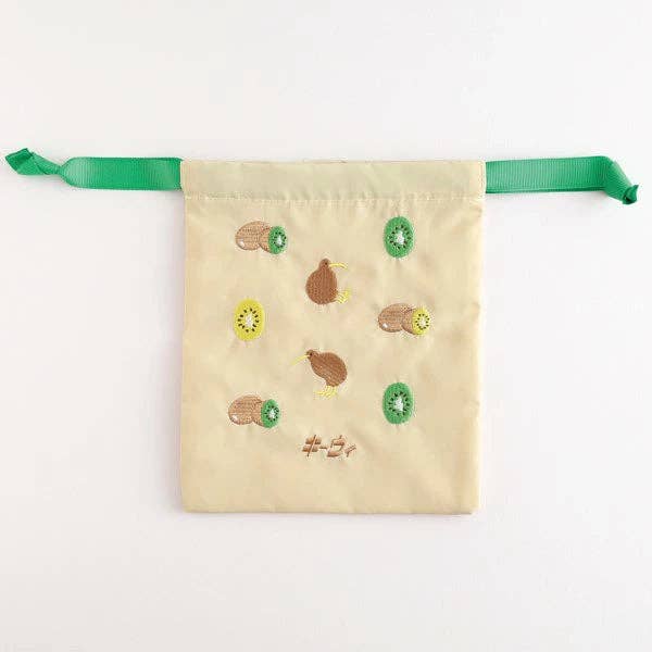 Animal Department Store Embroidered Drawstring Bag AD-051 Kiwi for wholesale by Greeting Life America