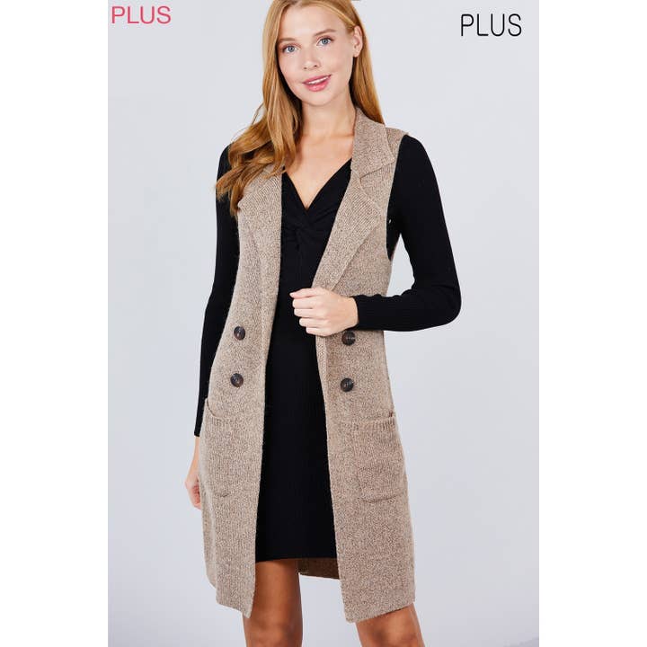 Colete Comprido de Malha Tipo Cardigan por atacado de HiteJeans