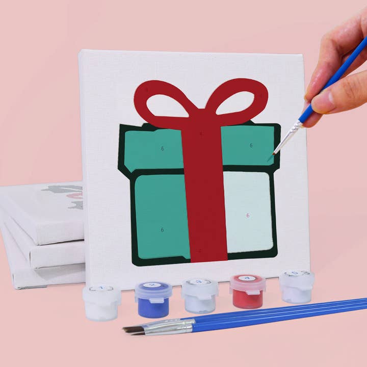 Paint Your Numbers – wholesale DIY craft kit – Holiday Treasures 4 Pack Mini Paint by Numbers Kit5