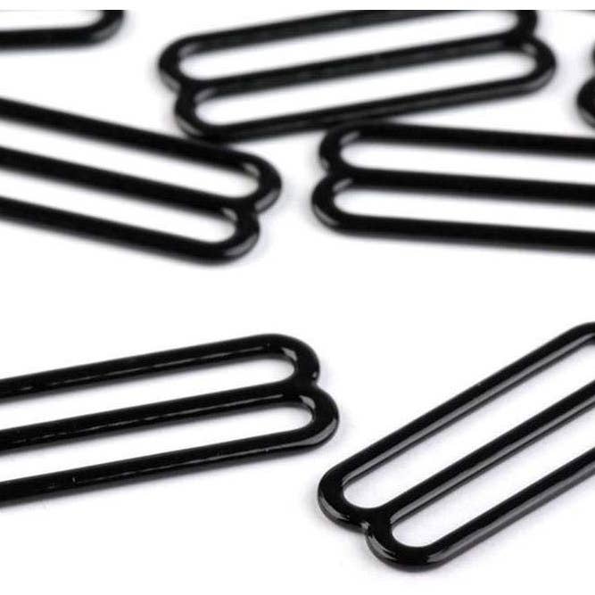 Sliders i sort stål for engroshandel hos Allied Trimmings