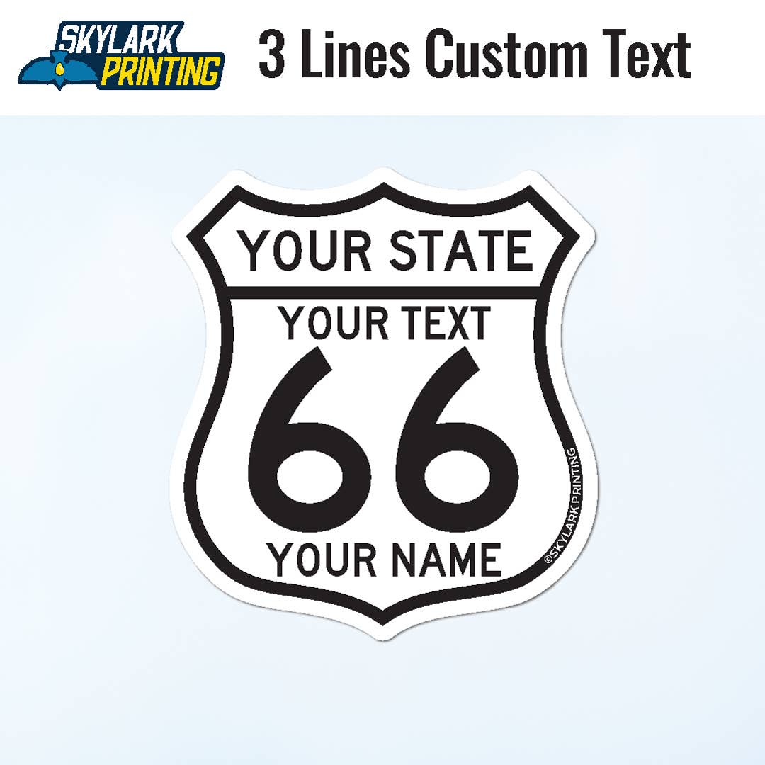 Skylark Printing - Wholesale Sticker - Custom Route  66 Souvenir Sticker  with Your City or State6