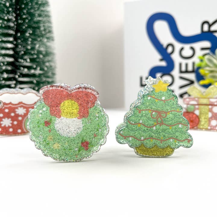 TheDivaSoap - Wholesale Hair Clip - Women's - Christmas Tree Shiny Hair Clip, Christmas Series Claw Clips