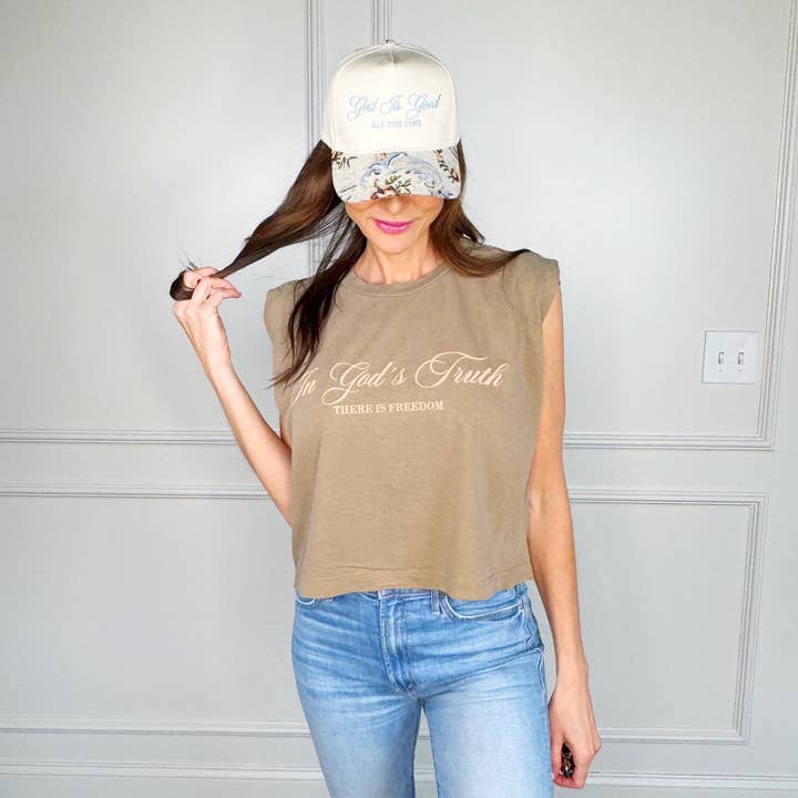 In Gods Truth Puff Tank for wholesale by Poppy & Pine