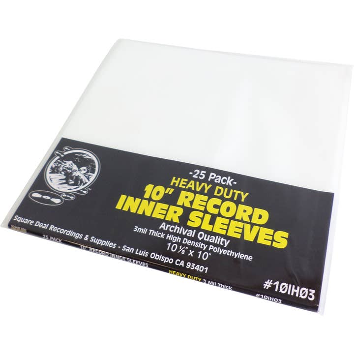 Square Deal Recordings & Supplies - Wholesale Music Accessory - 10" LP Inner Sleeve - High Density Polyethylene - Heavy Duty