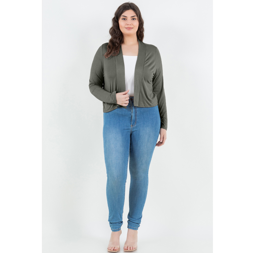 Azules Clothing – Großhandel Strickjacke – Damen – Langärmelige Strickjacke in Übergröße mit kurzem Schnitt7