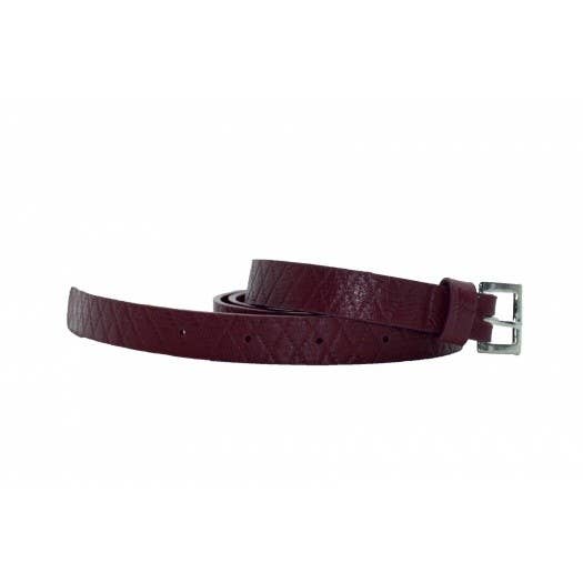 Ripauste - Wholesale Belt - Women's - Thin quilted burgundy leather belt
