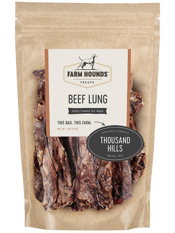 Beef Lung Treats - All-Natural - 2oz for wholesale by Farm Hounds