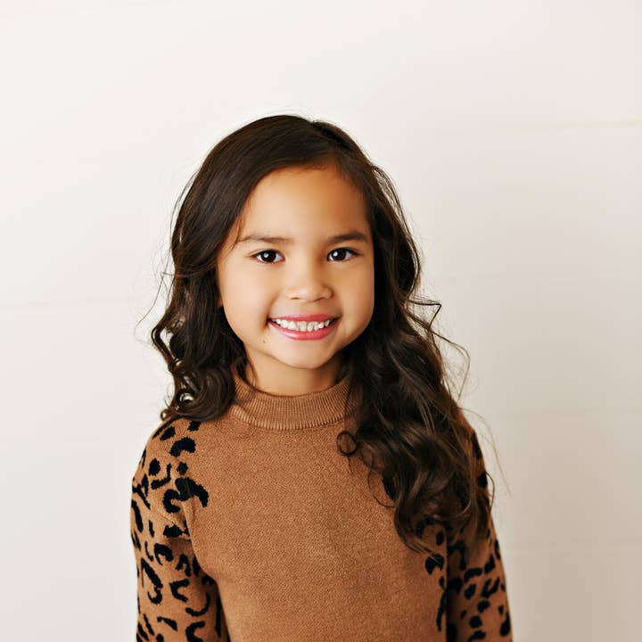 Kids Brown Leopard Print Crew Neck Fall Winter Sweater and other Purchase Wholesale toddler sweater. Free Returns & Net 60 Terms on Faire trending on Faire.