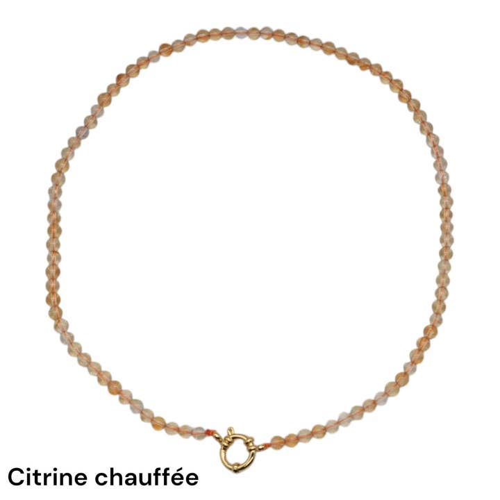 Foliesbijoux - Wholesale Beaded/Pearl Necklace - 43 cm necklace in 4 mm with gold-plated stainless steel buoy clasp (20 stones available)14