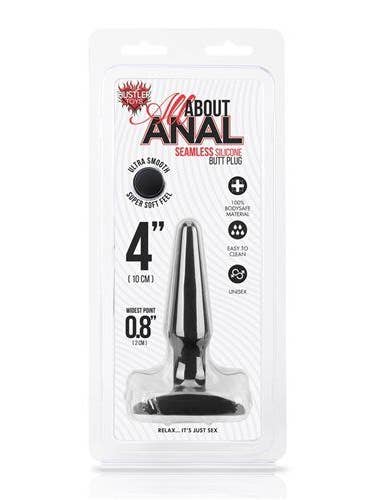 Hustler Toys Seamless Silicone Butt Plug 4 HT-B2 BLK for wholesale by Lingerie Mart