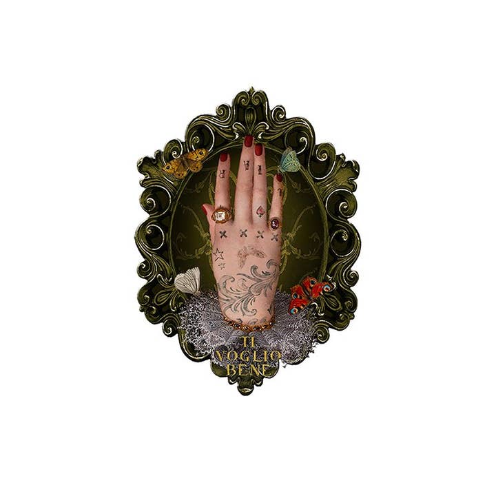 Voglio Bene – Pin/botão de lapela - Maternidade por atacado – Pin Mano Poderosa em Liga de Metal e Resina