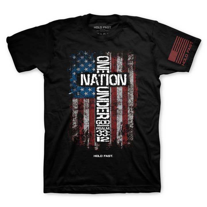 Noir Hold Fast T-shirt drapeau d'une nation pour homme en vente sur Faire1