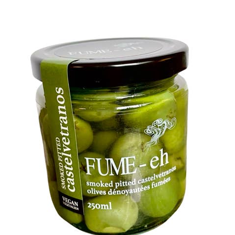 Fume-Eh Gourmet - Wholesale Olives - Smoked Pitted Castelvetrano Olives