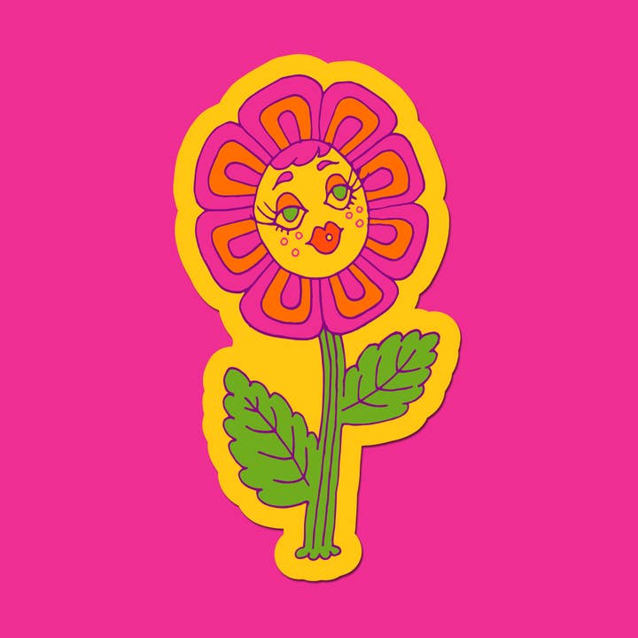 Flower Power Sticker for wholesale by Claire Morales