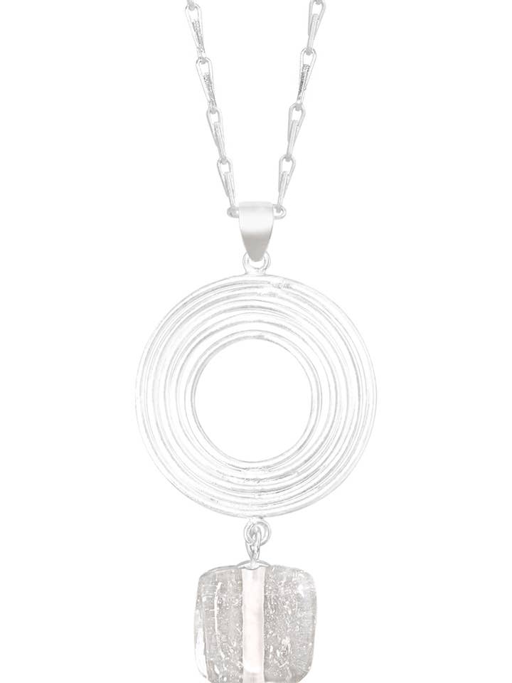 Klar Murano glas & Swirl Disc vedhæng halskæde - SF for engroshandel hos Zoey Simmons