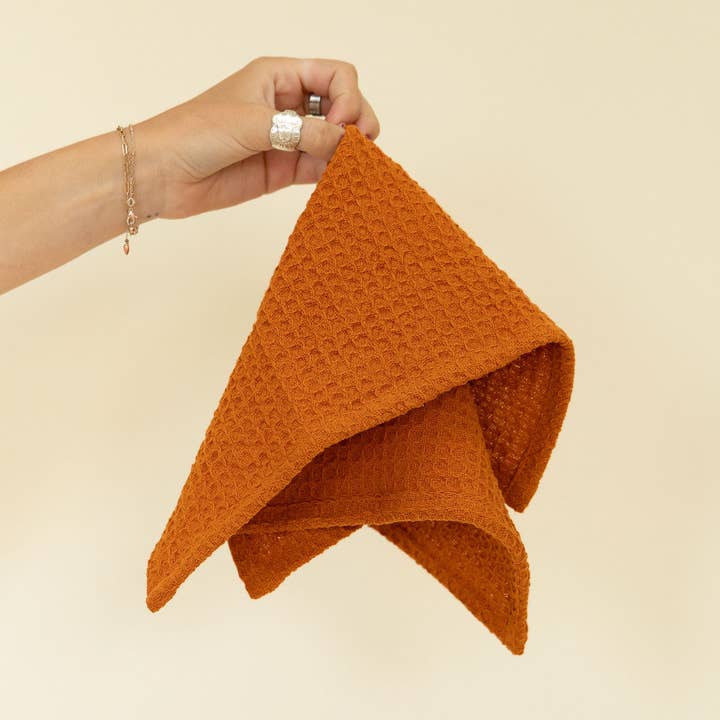 eelo - Wholesale Wash Cloth - Organic Cotton Waffle Weave Facecloth - Auburn0