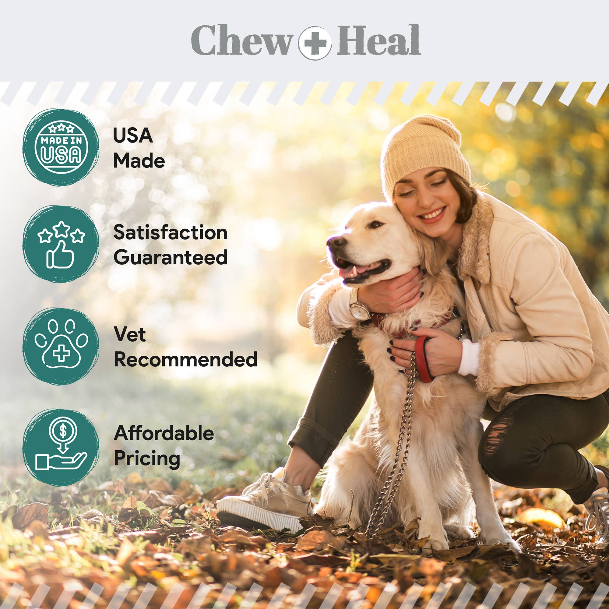 Chew + Heal - Vendita all'ingrosso Integratore per animali domestici - Cani - Polvere di Cozza dalle Labbra Verdi per Anca e Articolazioni9