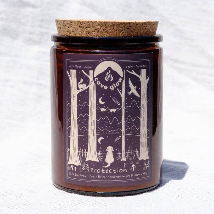 Protection 12oz Soy Candle for wholesale by Cave Glow Studio