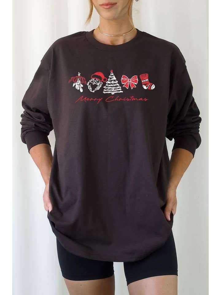 COLORBEAR - Wholesale T-Shirt (Graphic) - Women's - Cute Christmas Graphic Long Sleeve Tee12