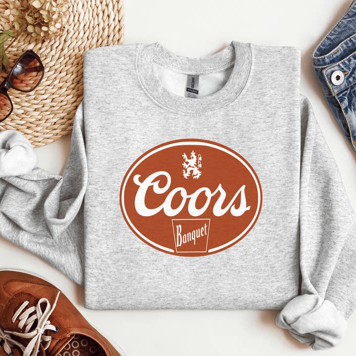 Coors Vintage Ash Graphic Crew for wholesale on Faire