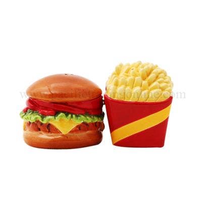 Pacific Trading - Wholesale Salt & Pepper Shaker Set - Burger and Fries Ceramic Salt and Pepper Shaker Set