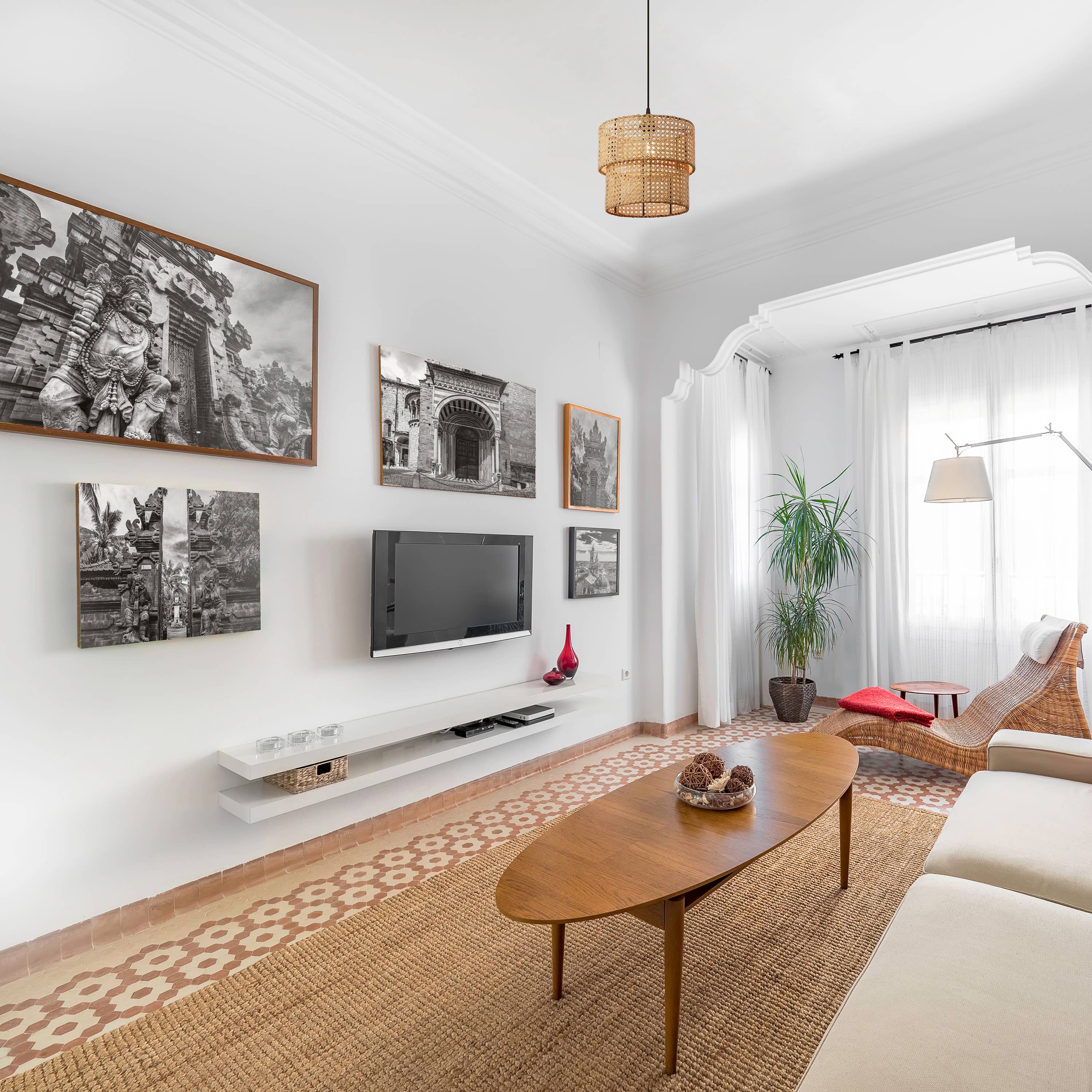 River of Goods - Wholesale Chandelier/Hanging Light - 12"W 1-Light Alvero Metal and Rattan Hanging Pendant Light7