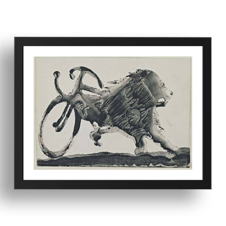 Oscar Domínguez: Untitled, modernist artwork, A3 Size Reproduction Poster Print in 17x13" Black Frame for wholesale by PERIOD PRINTS