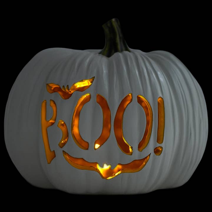 EAST AVENUE - Wholesale Outdoor Ornament/Decor - BOO-RESIN LED BOO! PUMPKIN