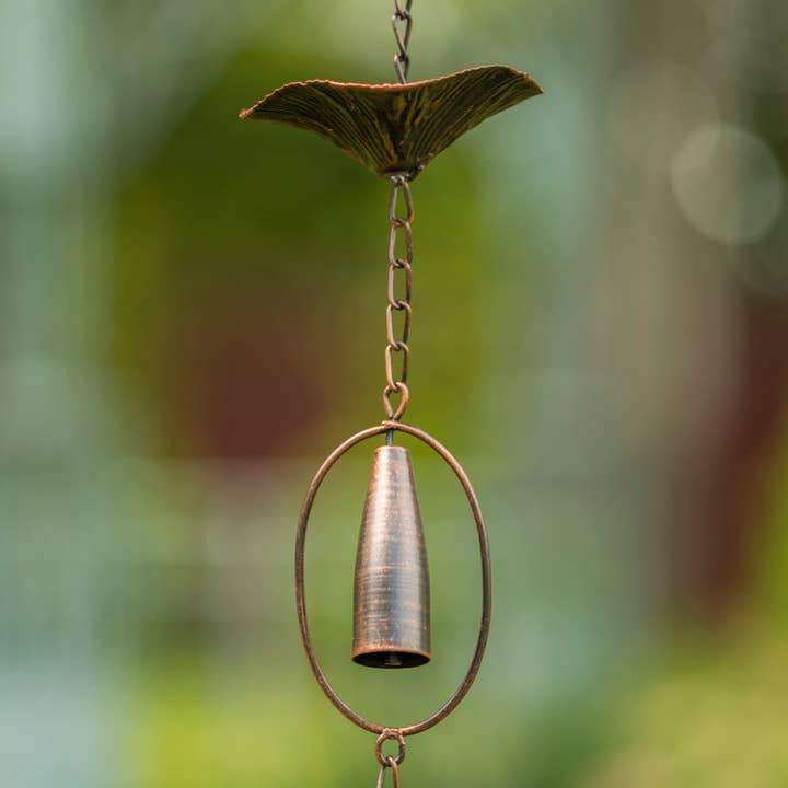 Zaer Ltd. International - Wholesale Outdoor Ornament/Decor - 76" Long Iron Rain Chain with Lillies4