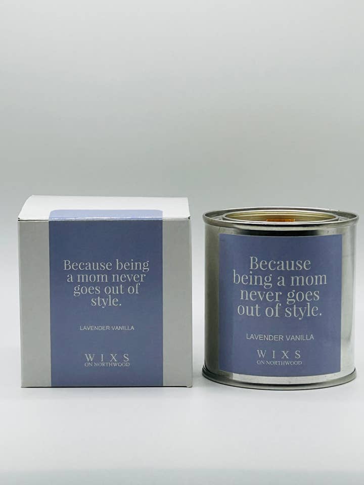 Lavender Vanilla Soy Candle with Wood Wick • Mom Style for wholesale by WIXS on Northwood