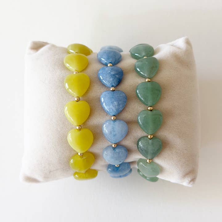 Maizy Heart Bracelets, Spring for wholesale by Jeny Baker Designs